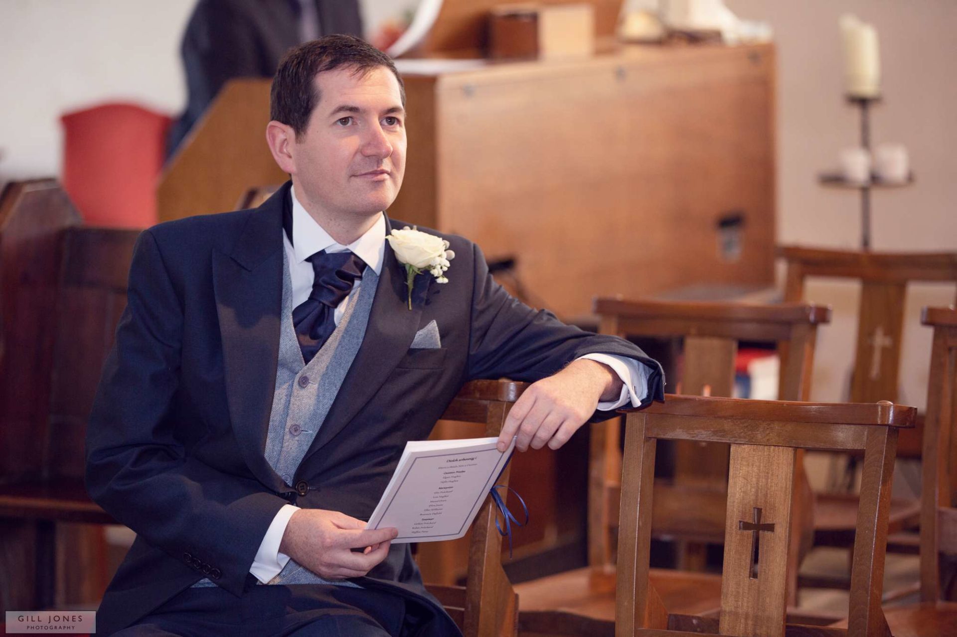 the groom waiting for his bride