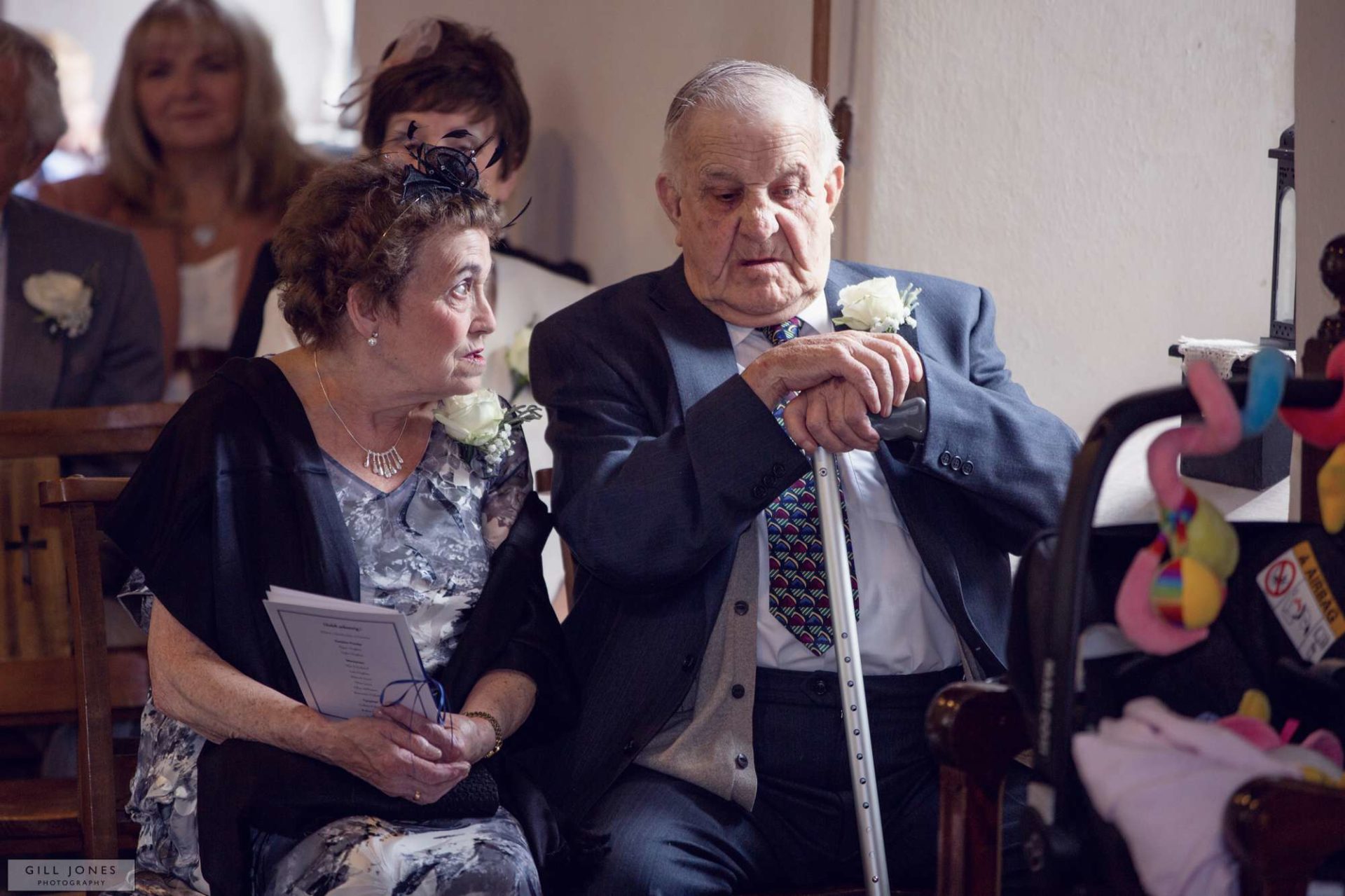 elderly guests in church