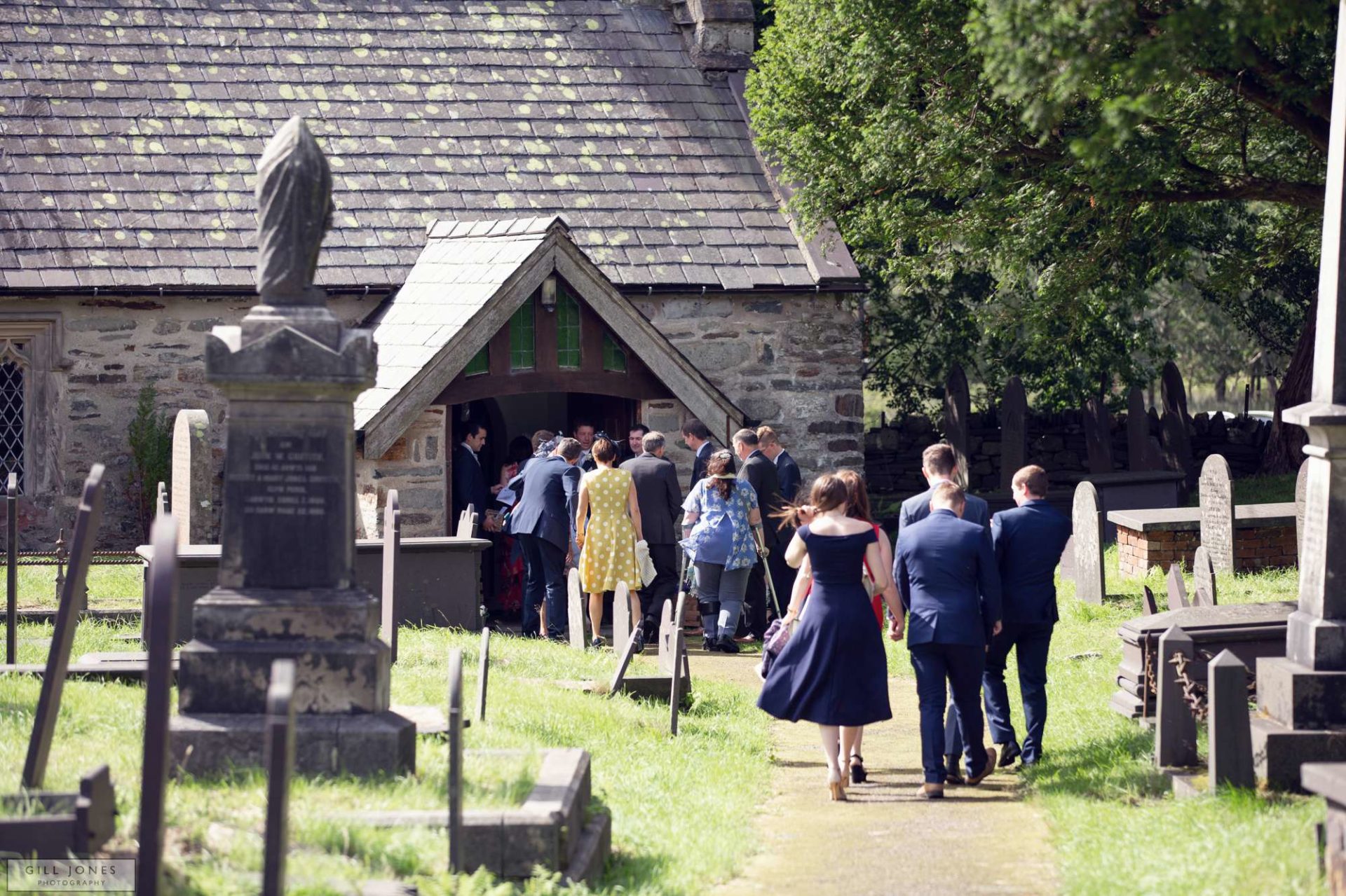 the guests arriving for the wedding