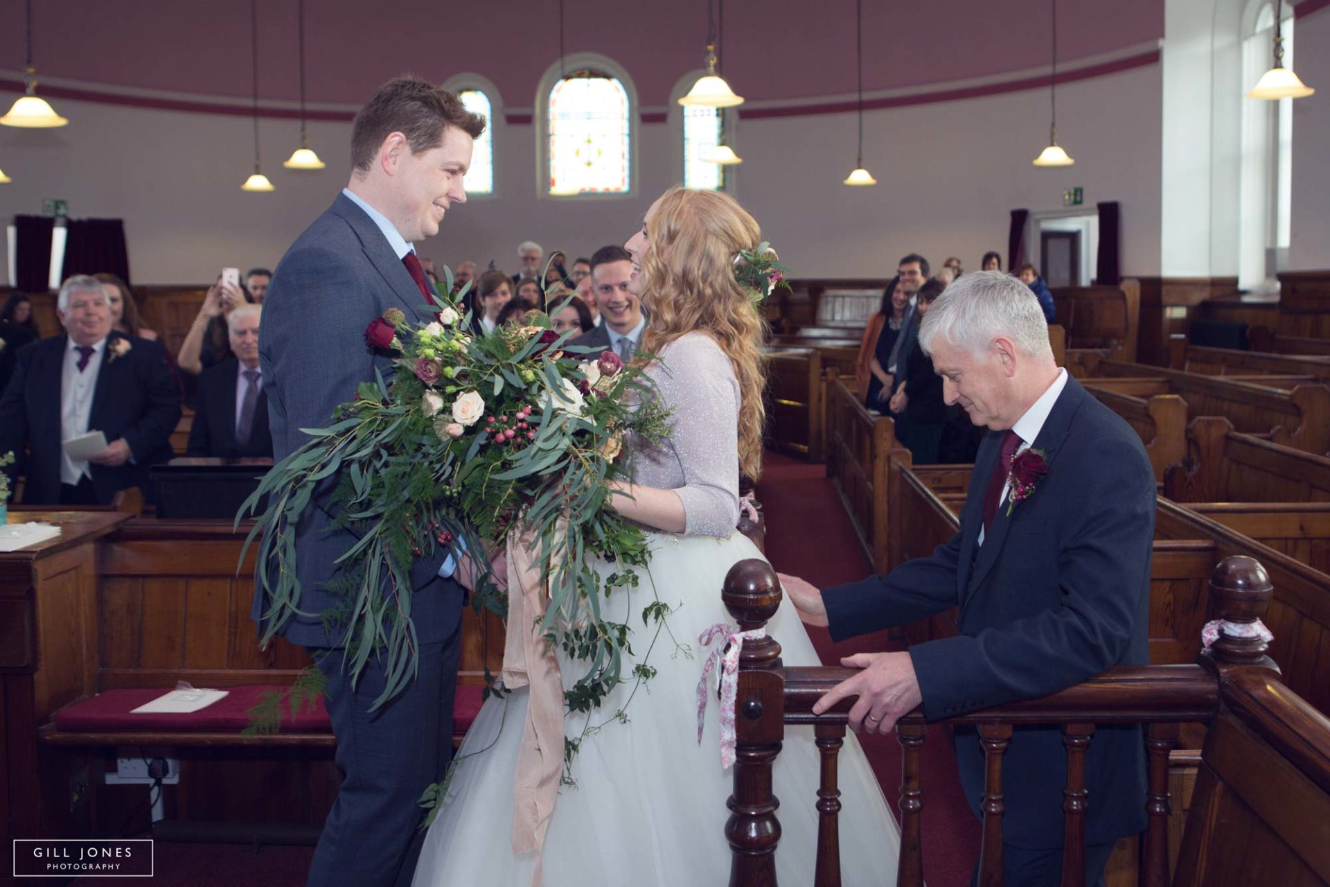 the groom sees his bride